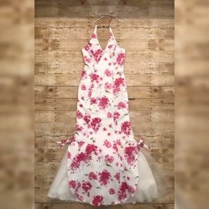 Mermaid Fit with Pink Floral Print Homecoming Dress Sz 5